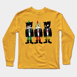 Three punk cats Long Sleeve T-Shirt